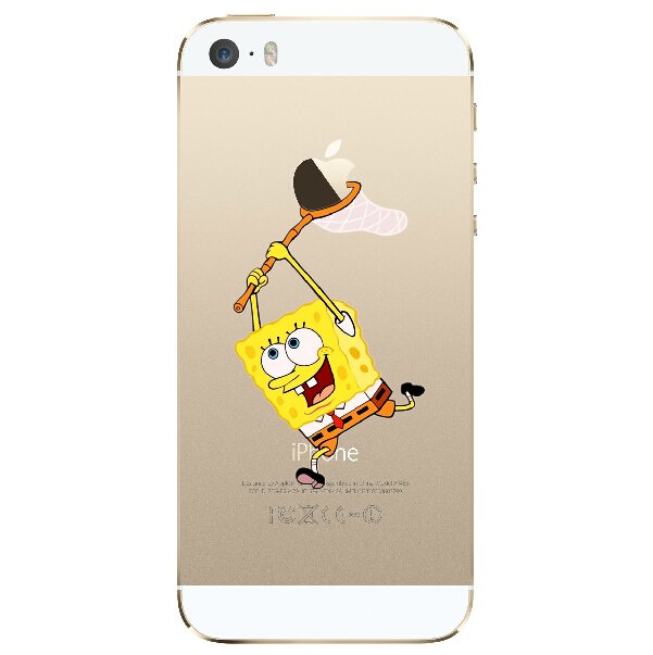 Case For Apple iPhone 6 case Transparent Hand simpsons spongebob eating homer skin