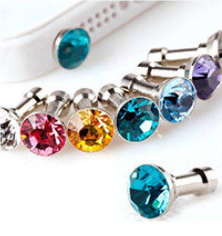 Crystal Anti-Dust Plug For Apple iPhone 6 6 Plus iPad Air 3.5mm Headphone Earpod Earphone 10pcs/lot