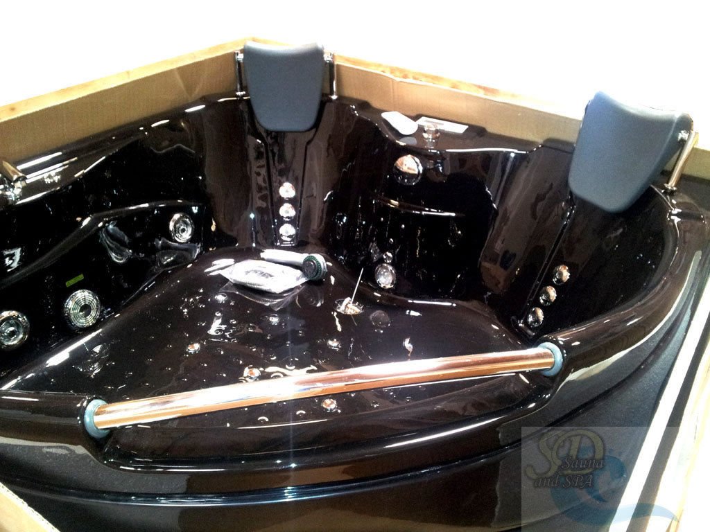 BLACK - 2 Person Indoor Hot Tub Bathtub Sauna Hydrotherapy Massage SPA 005A