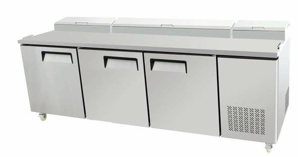 MPF-8203 93" 3 Door Refrigerated Pizza Salad Prep Table