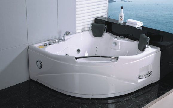 2 Person Jetted Whirlpool Massage Hydrotherapy Bathtub Tub Indoor - 005A - White
