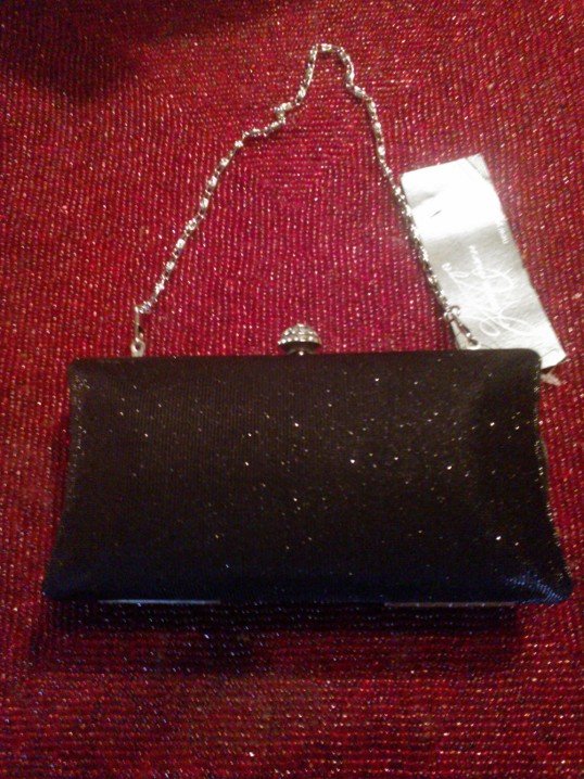 Karen Carson Crystal Jeweled and Blinged Black Handbag
