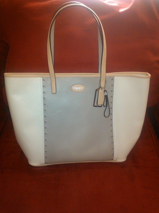 Coach Metro Colorblock Studded Tote and Key Chain