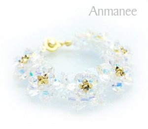 Handcrafted Swarovski Crystal Bracelet - White Crystal Pikul 010255