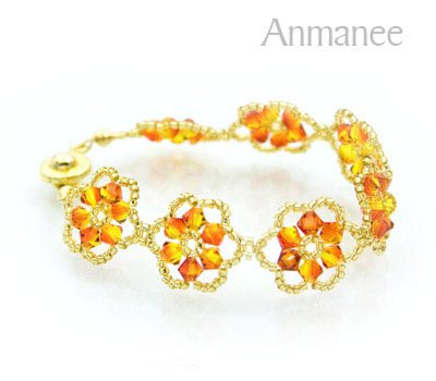 Handcrafted Swarovski Crystal Bracelet - Pellet Queen 010243
