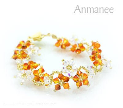 Handcrafted Swarovski Crystal Bracelet - Crawling Star 010212