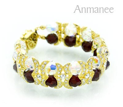 Handcrafted Swarovski Crystal Bracelet - Shying Moon 010278