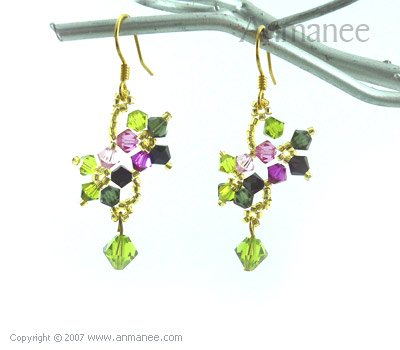 Handcrafted Swarovski Crystal Earrings 010332