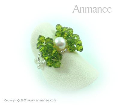 Handcrafted Swarovski Crystal - Ring Bow 010415
