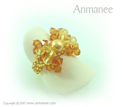 Handcrafted Swarovski Crystal - Ring Bow 010420