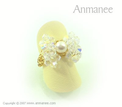 Handcrafted Swarovski Crystal - Ring Bow 010422