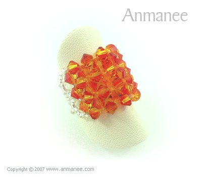Handcrafted Swarovski Crystal Ring - Square 010470