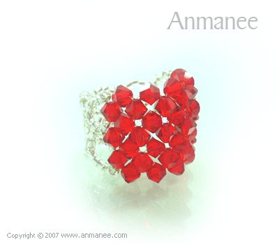 Handcrafted Swarovski Crystal Ring - Square 010471
