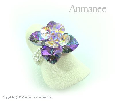 Handcrafted Swarovski Crystal Ring - Pikul 010453