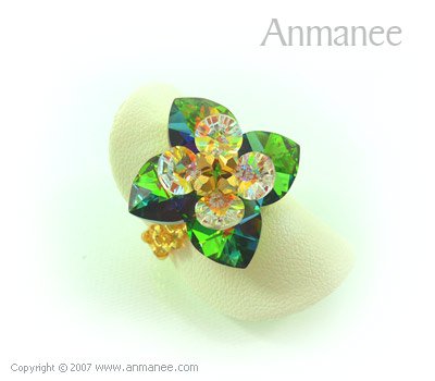 Handcrafted Swarovski Crystal Ring - Pikul 010458