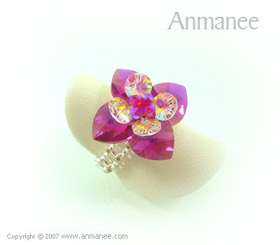 Handcrafted Swarovski Crystal Ring - Pikul 010463