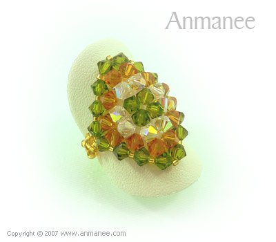 Handcrafted Swarovski Crystal Ring - Diamond 010437