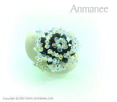 Handcrafted Swarovski Crystal Ring - Rose 010466