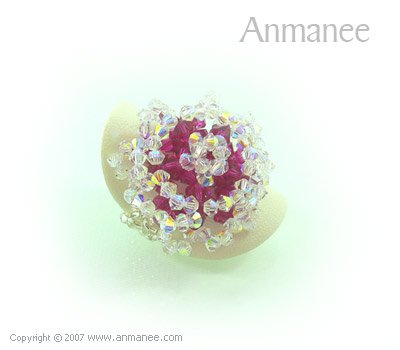 Handcrafted Swarovski Crystal Ring - Rose 010467