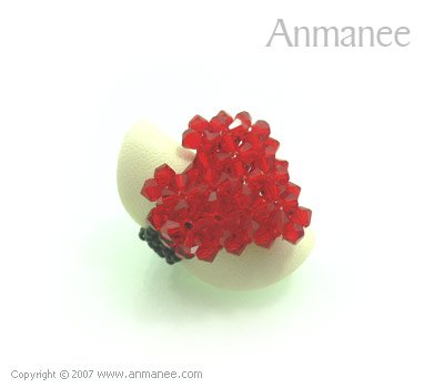 Handcrafted Swarovski Crystal Ring - Heart 010445