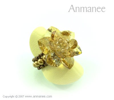 Handcrafted Swarovski Crystal Ring - Cactus 010429