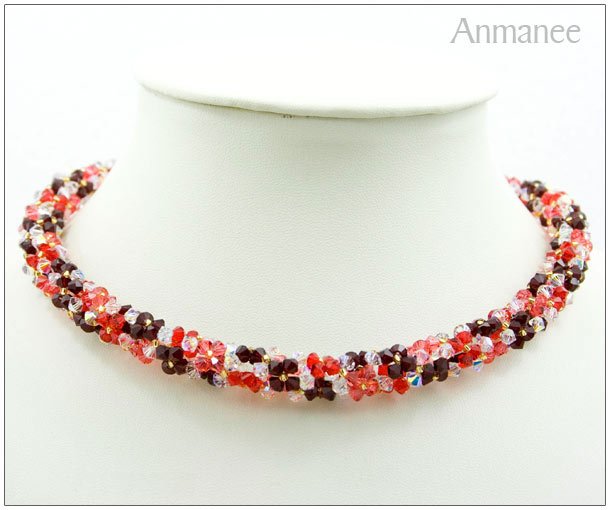 Handcrafted Swarovski Crystal Necklace - Twist-L 01011