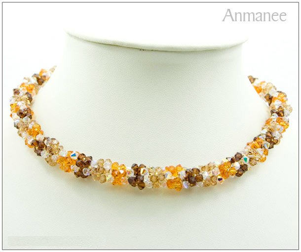 Handcrafted Swarovski Crystal Necklace - Twist-L 01012