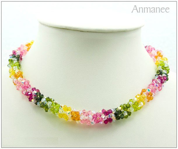 Handcrafted Swarovski Crystal Necklace - Twist-L 01013