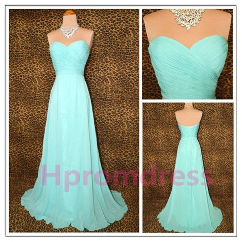 2015 New elegant strapless prom dress light sky blue long Bridesmaid dresses