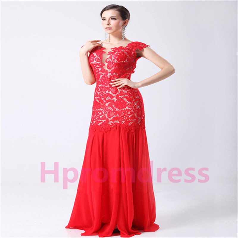 2015 New sexy lace party dress long mermaid proms cocktail dresses