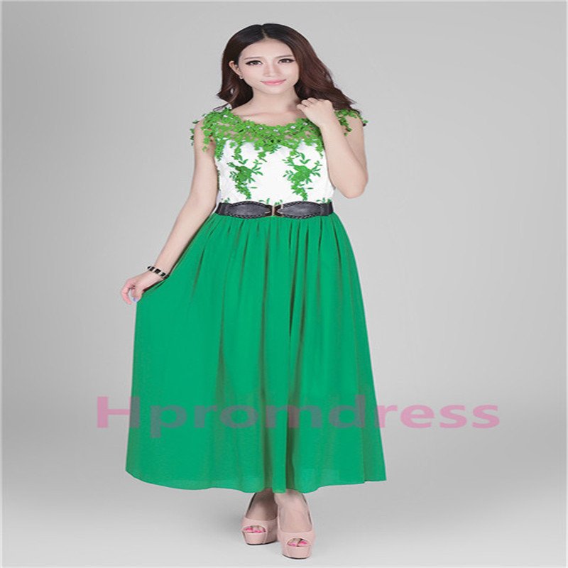 2015 New green lace quinceanera party dress long formal evening dresses