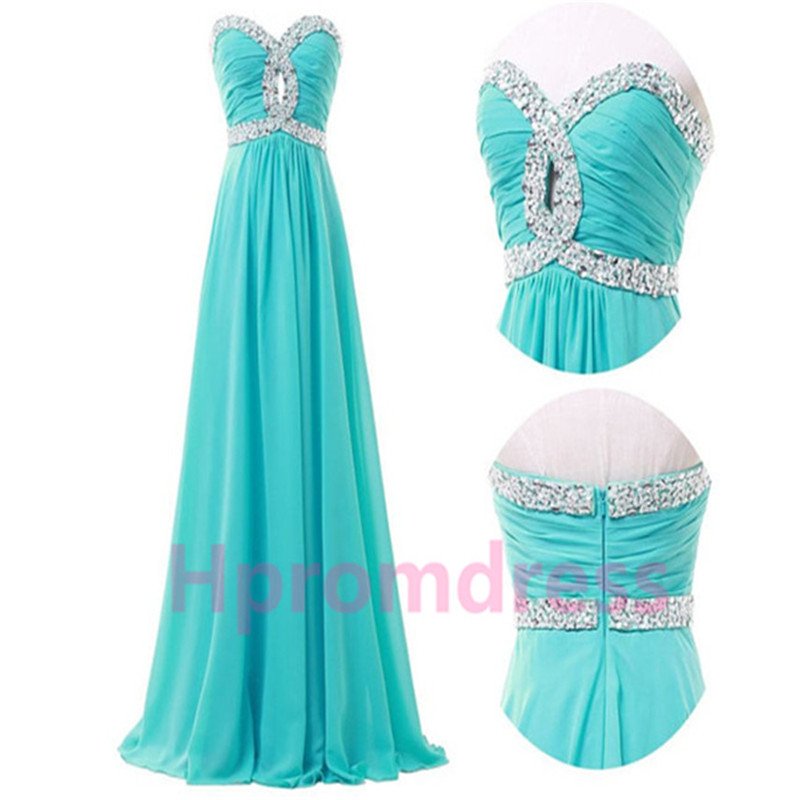 New beads straples party dress long formal evening dresses long prom dress