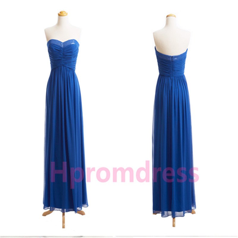 New Hot strapless blue bridesmaid dress custom size color long evening party dress