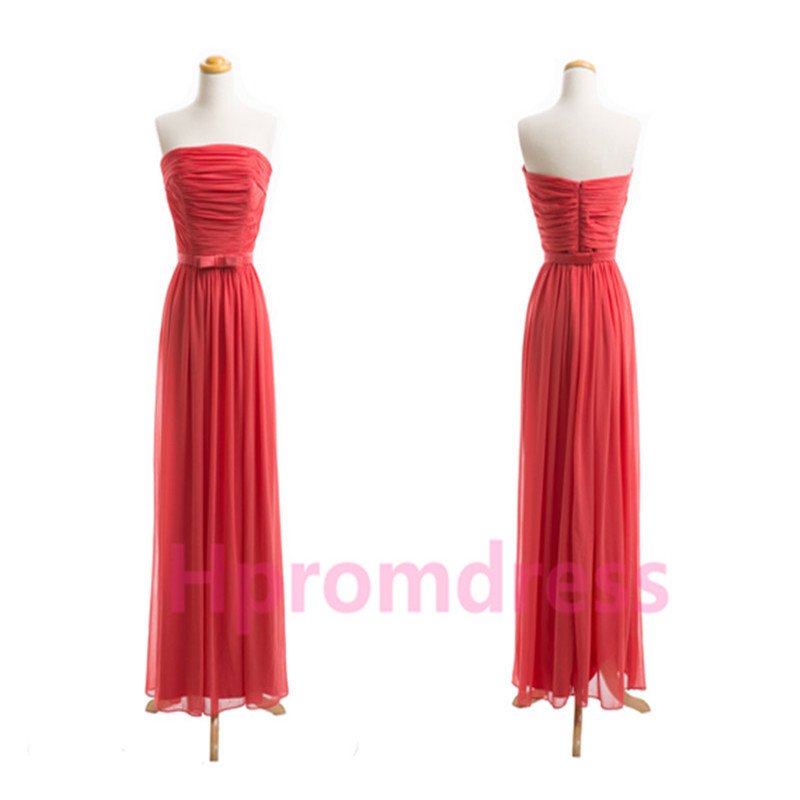 2015 New red chiffon PROM dress custom size color bridesmaid dresses