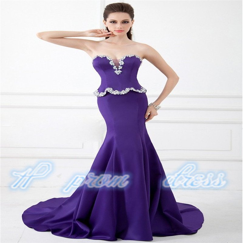 2015 New Floor Length Gown Sweetheart Crystal Beautiful Mermaid Long Prom Dresses