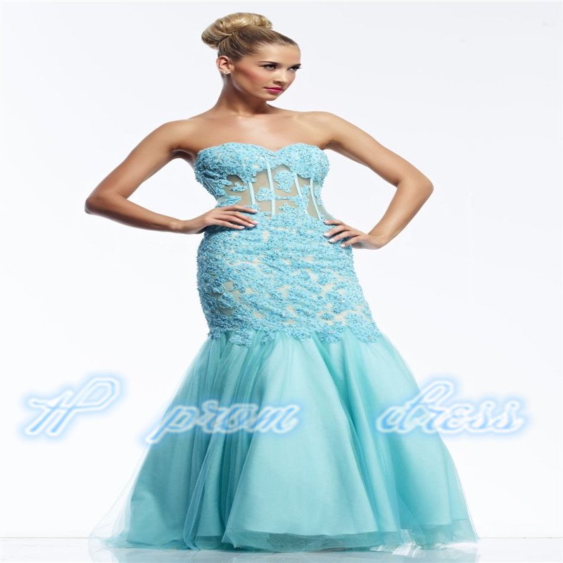New sexy Lace & Tulle Long Mermaid Cocktail Formal Prom Dress Party Gown