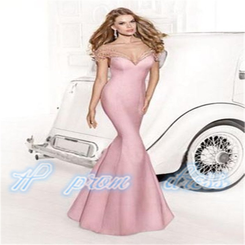 2015 New Mermaid Pink Prom Evening Party Beauty Pageant dress