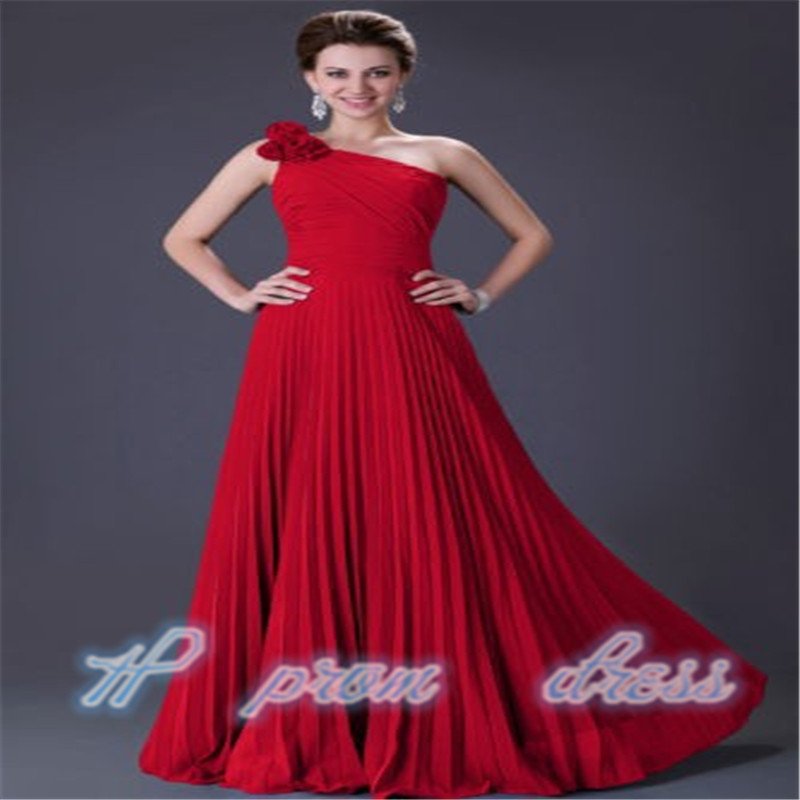 Red One shoulder Bridesmaid Party Formal Cocktail Evening Homecoming Custom Size