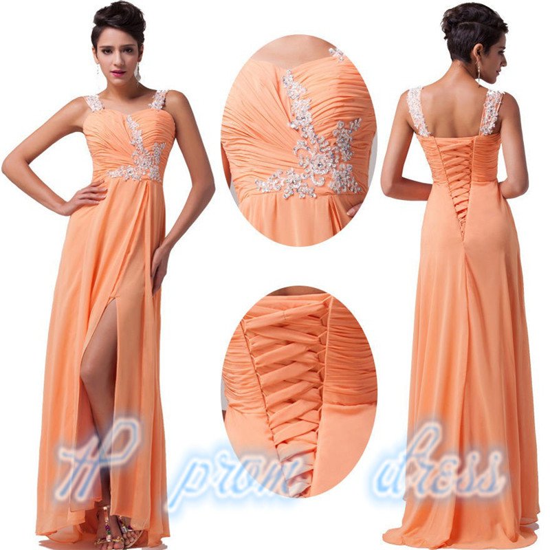 New Orange Long Ladies Chiffon Ball Gown Evening Prom Party Dresses Custom size