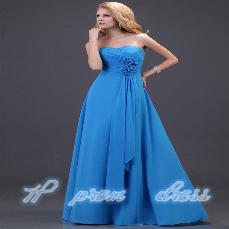 Strapless Chiffon Bridesmaid Gown Ball Party Prom Evening Dress