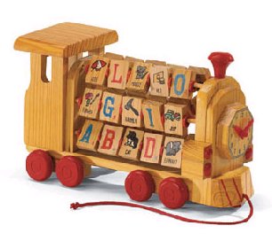 ALPHA/NUM WOOD BLOCK TRAIN