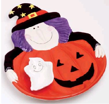 WITCH PLATE WITH GHOST DIP CUP