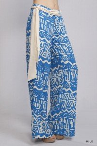 Womens Small Pants Tribal Pattern Blue Pants Soul of the Sea