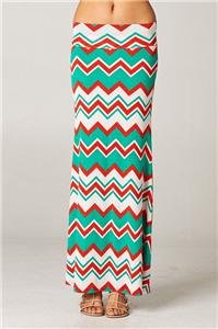 Womens Small Skirt New With Tags Chevron Skirt Maxi Zig Zag Skirt Soul of the Sea