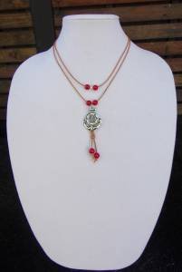 Large Hole Pearl and Leather Necklace Soul of the Sea Made In USA N212 ~