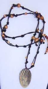 Gilligan's Wood and Leather Necklace Handmade in the USA Original Unique ~~~~~