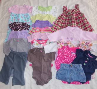 Infant Size 3 Months Top Pants Skirt PJs Onesie Outfits 19 Pieces Ex Cond ~~~~~~