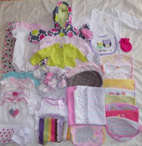 Infant Size 3 Months Top Pants Skirt Gown Bib Socks Onesie Outfits 15 Pieces