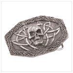 38300 pewter skull belt buckle