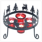 38375 rustic reindeer candle holder